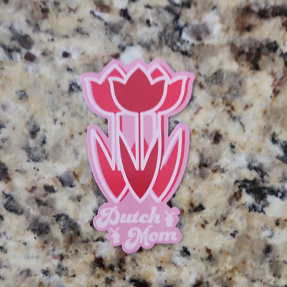 Dutch Bros Dutch Mom Pink Tulip Sticker